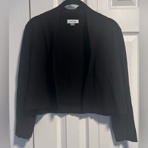 Women's Calvin Klein 3/4 Sleeved Black Open Cropped Cardigan